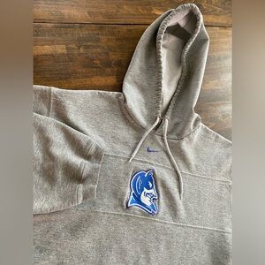 Vintage Nike Center Swoosh Duke Blue Devils Hoodie Sweatshirt NCAA Grey Y2K USA